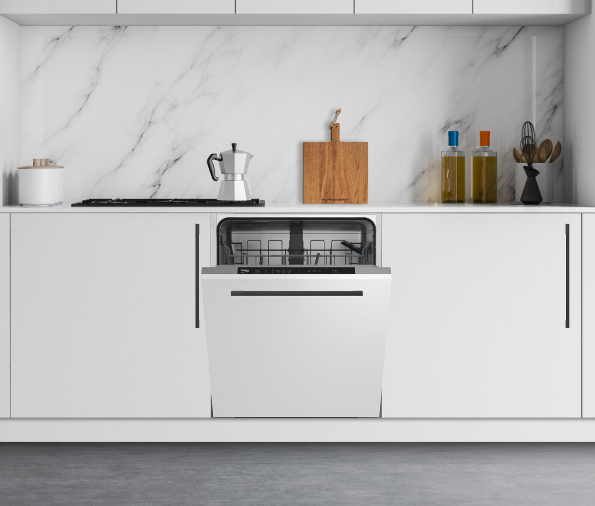 Beko DIN34320 / Einbau / vollintegriert / Nischenhöhe 82 - 87 cm