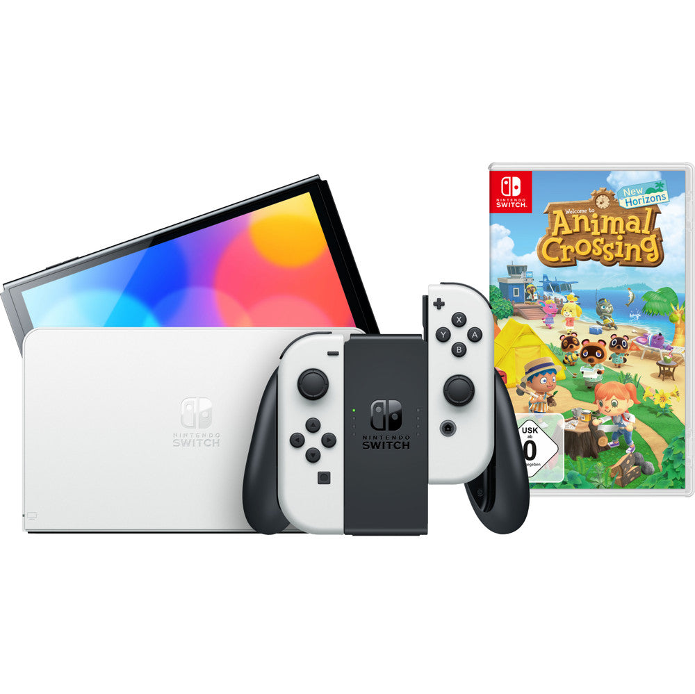 Nintendo Switch OLED Weiß + Animal Crossing New Horizons