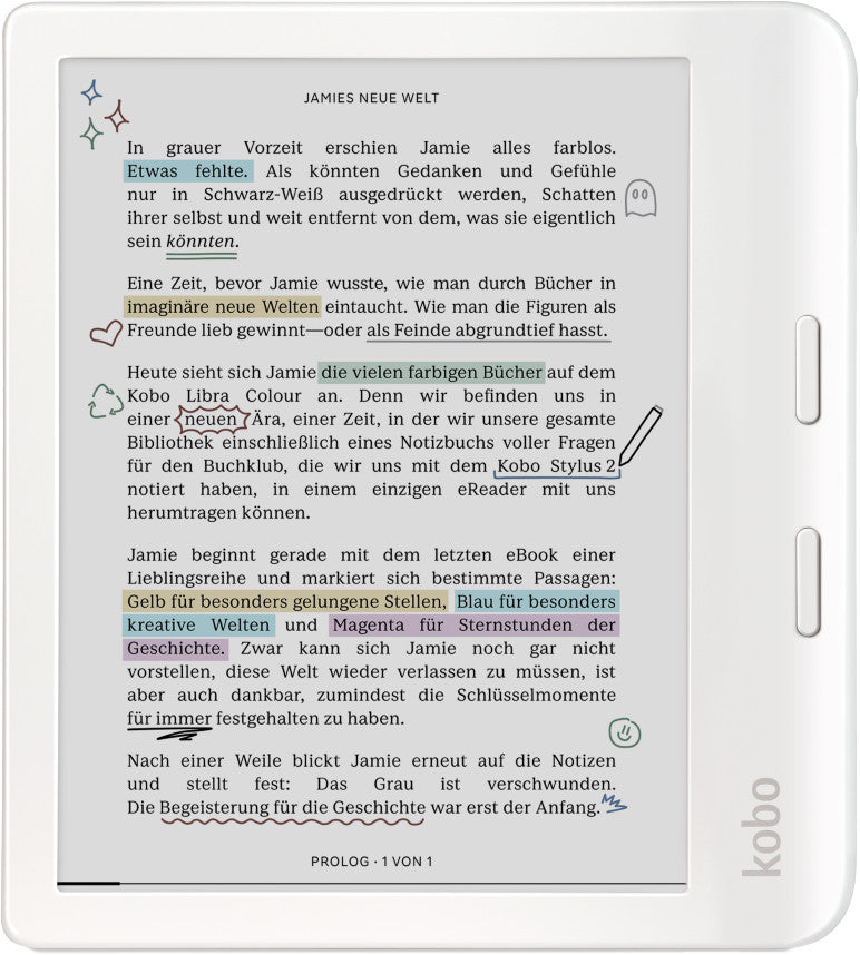 Kobo Libra Colour Weiß