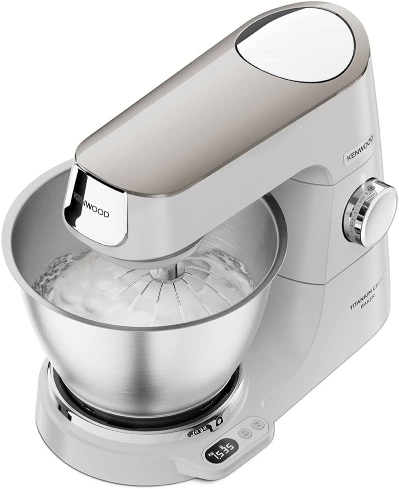 Kenwood Titanium Chef Baker KVC65.001WH Küchenmaschine mit Waage, Weiß