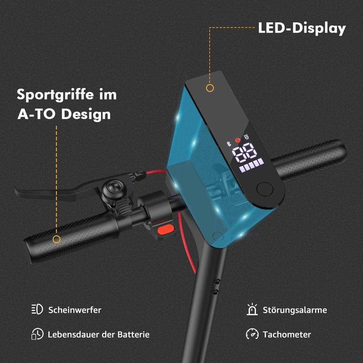iScooter E9 Pro E-Scooter mit Straßenzulassung (ABE), 350 W, 30 km Reichweite – Bild 5