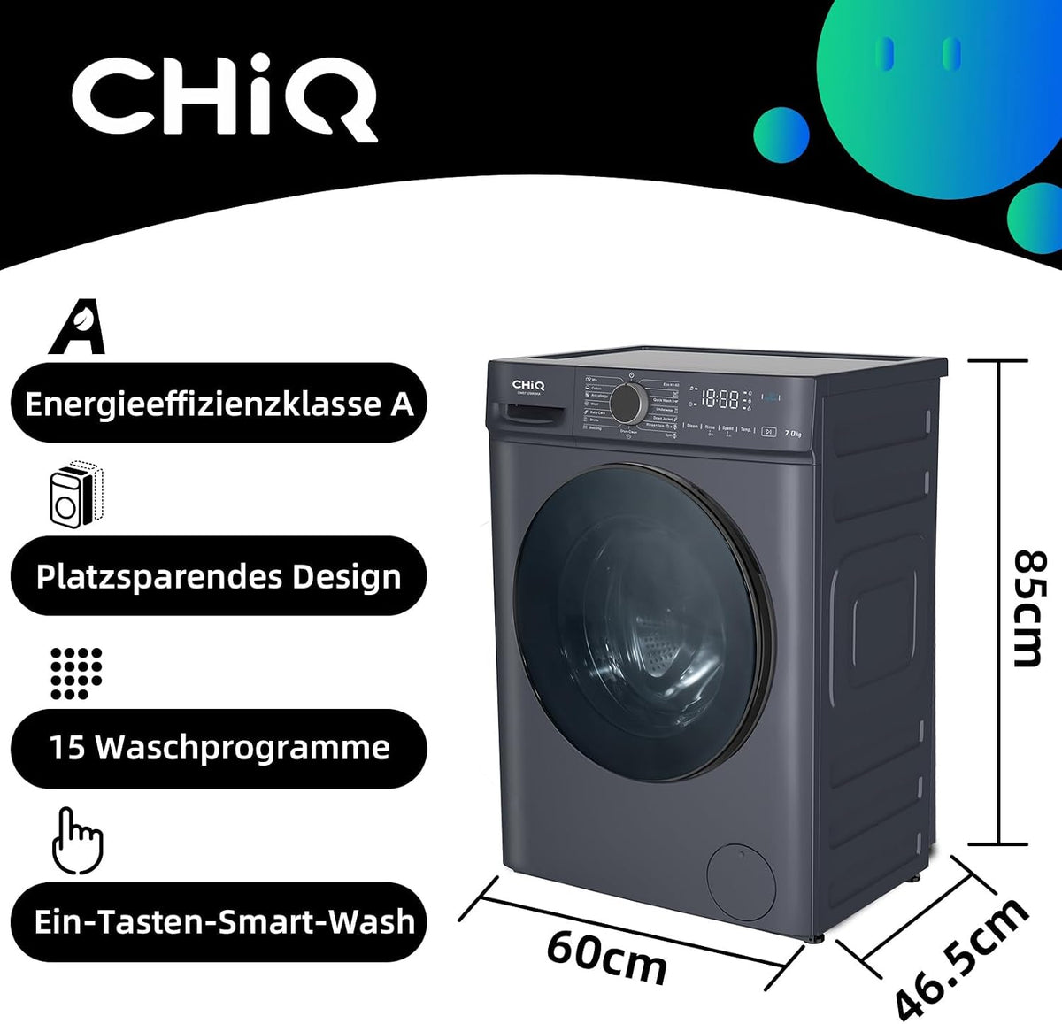 CHiQ CW07123863AX Waschmaschine 7 kg
