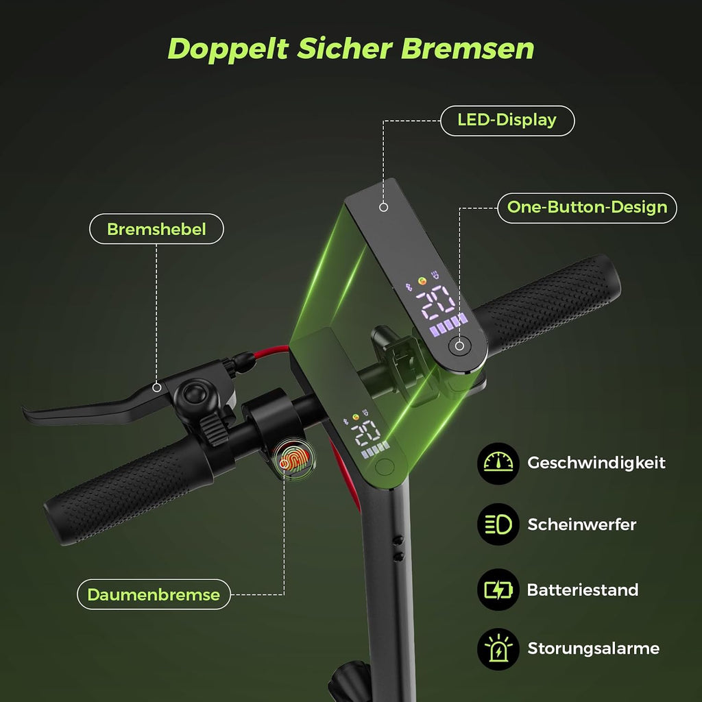 HeyScooter E-Scooter mit Straßenzulassung (ABE), 8,5 Zoll, 350 W, 30 km Reichweite – Bild 6