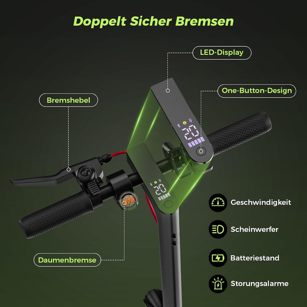 HeyScooter E-Scooter mit Straßenzulassung (ABE), 8,5 Zoll, 350 W, 30 km Reichweite – Bild 6