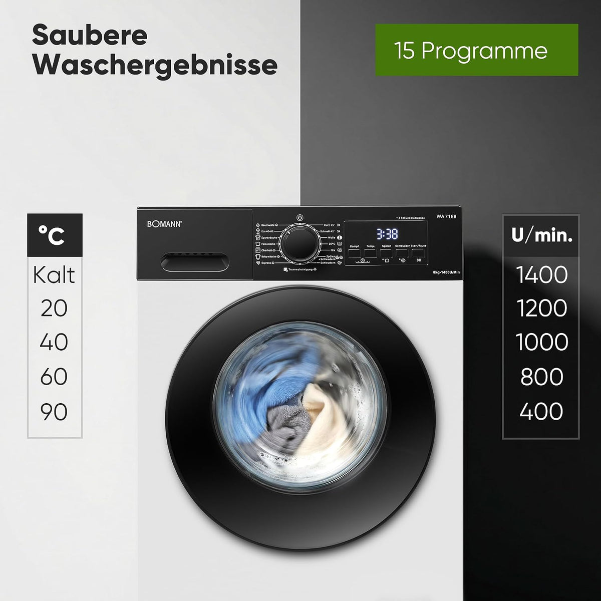 Bomann WA 7188 Waschmaschine 8 kg