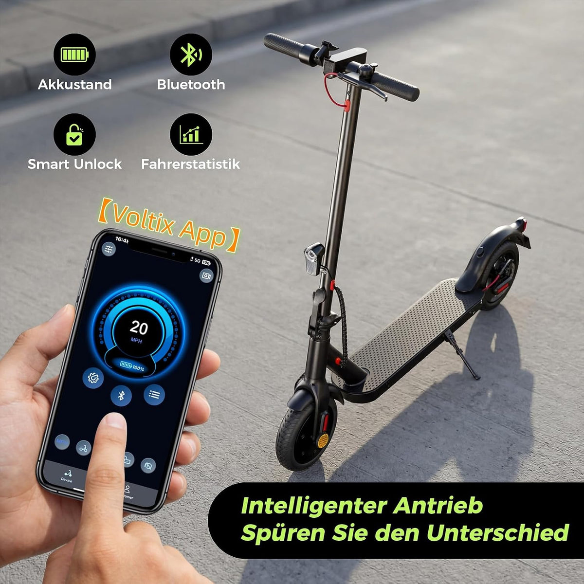 HeyScooter E-Scooter mit Straßenzulassung (ABE), 8,5 Zoll, 350 W, 30 km Reichweite – Bild 3