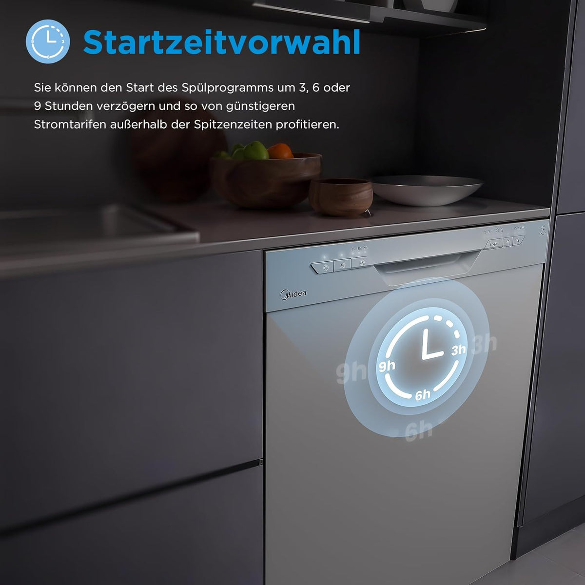 Midea SF 3.60NW PRO Geschirrspüler 60 cm freistehend
