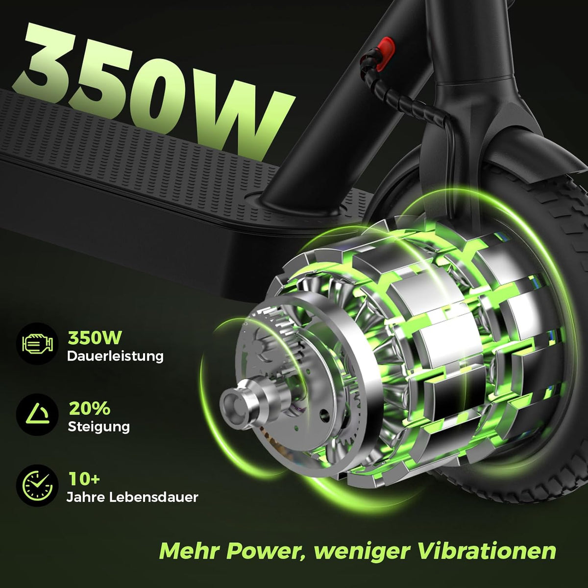 HeyScooter E-Scooter mit Straßenzulassung (ABE), 8,5 Zoll, 350 W, 30 km Reichweite – Bild 4