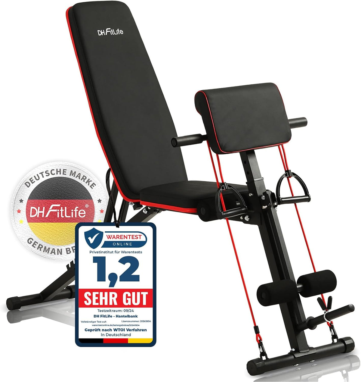 DH FitLife Hantelbank mit Beinstrecker
