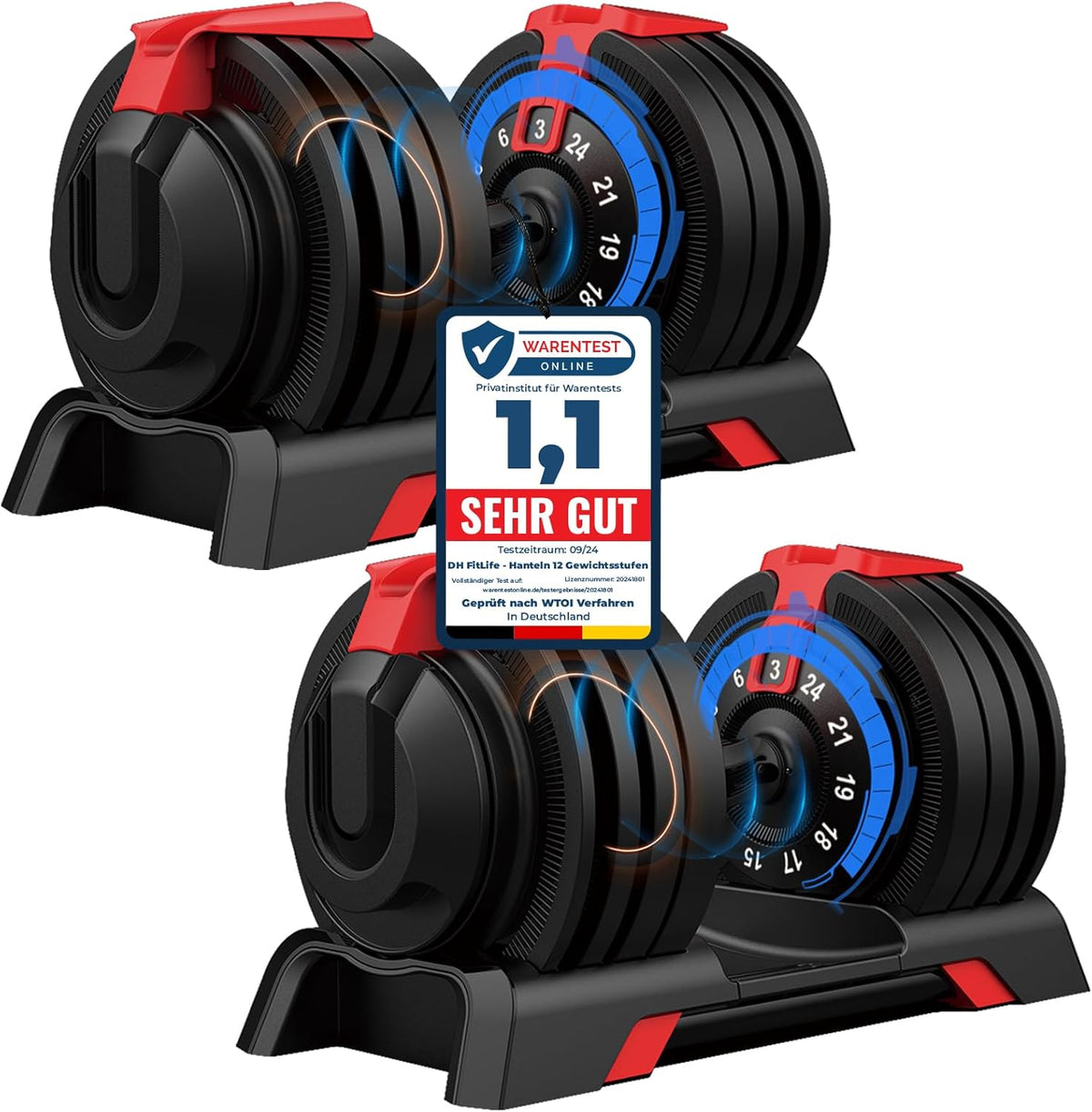 DH FitLife verstellbares Hantelset 2 × 24 kg