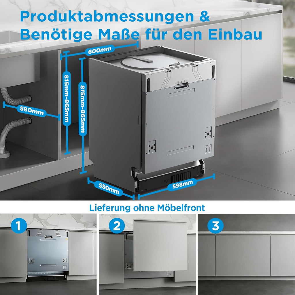 Midea SV 4.60 WI Geschirrspüler vollintegriert 60 cm 14 Maßgedecke