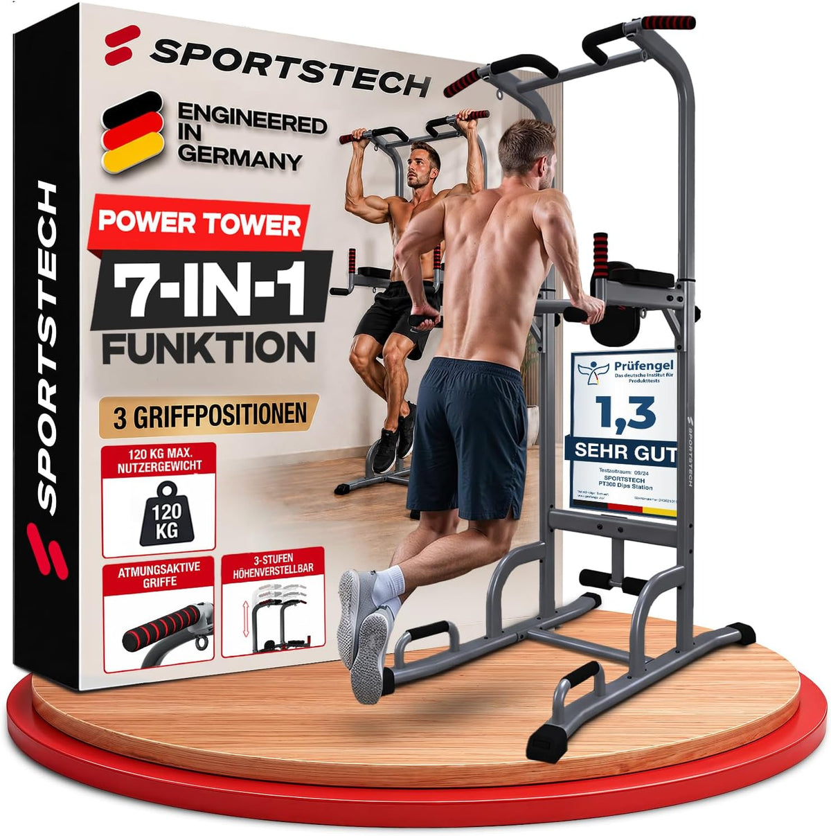 Sportstech PT300 Klimmzug- und Dip-Station
