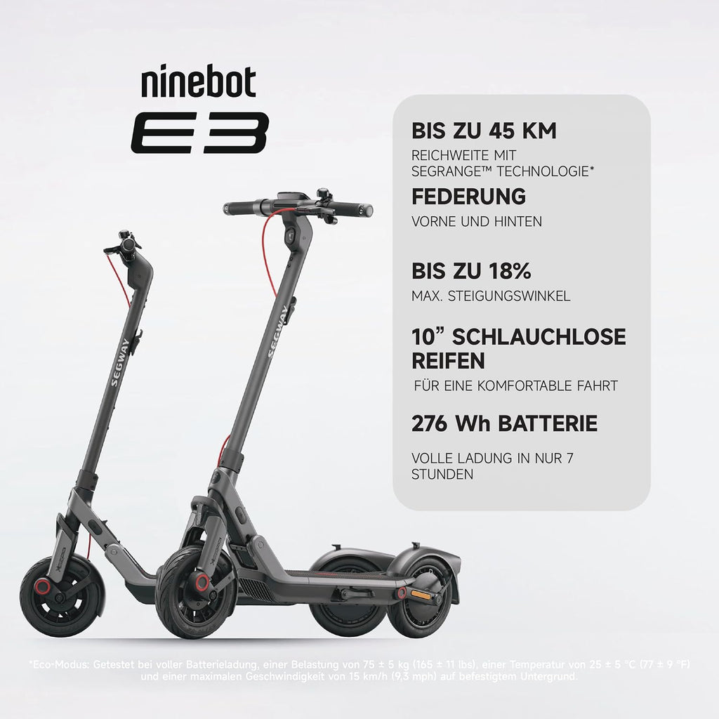 Segway-Ninebot E3 D E-Scooter für Pendler mit deutscher Straßenzulassung, 45 km Reichweite – Bild 2