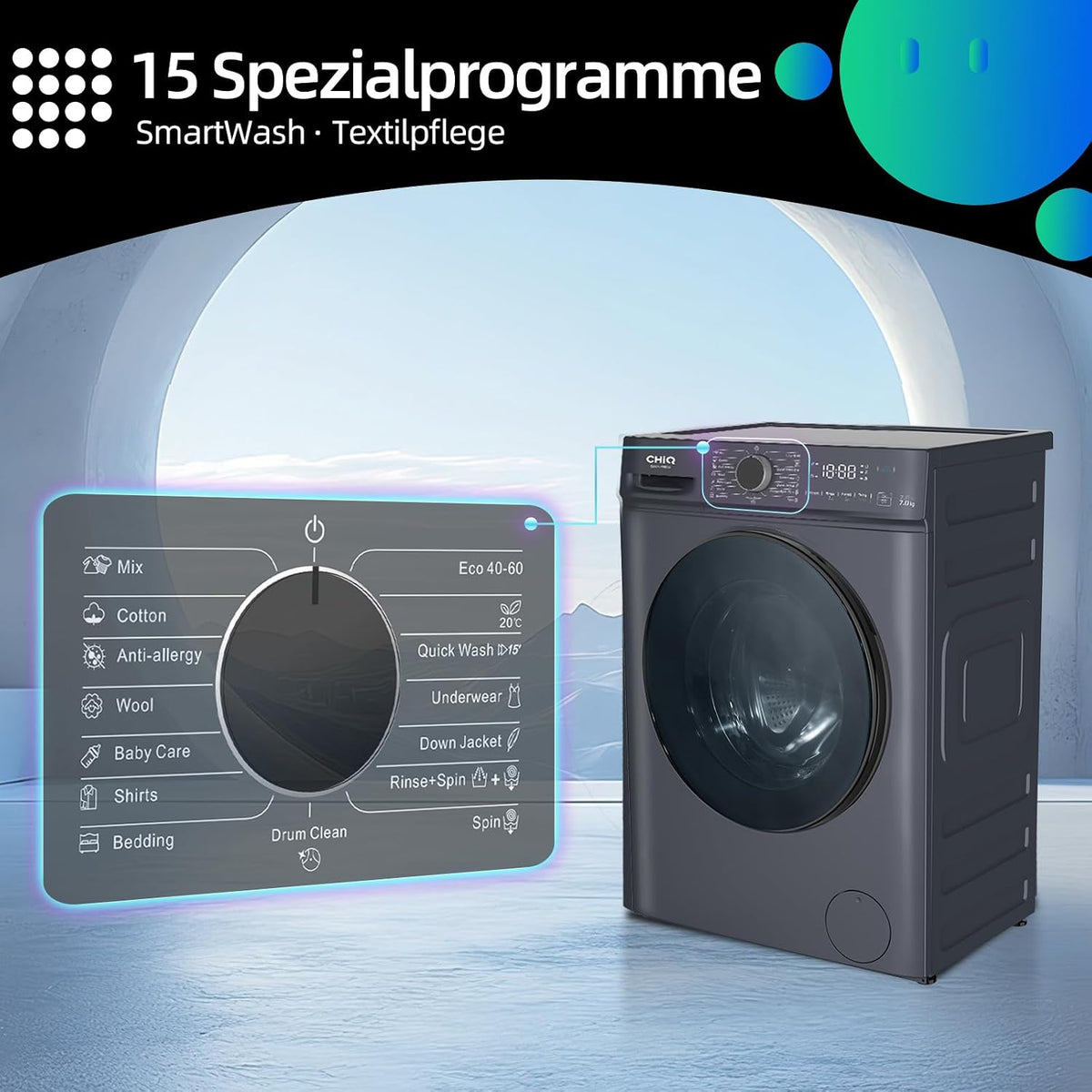 CHiQ CW07123863AX Waschmaschine 7 kg