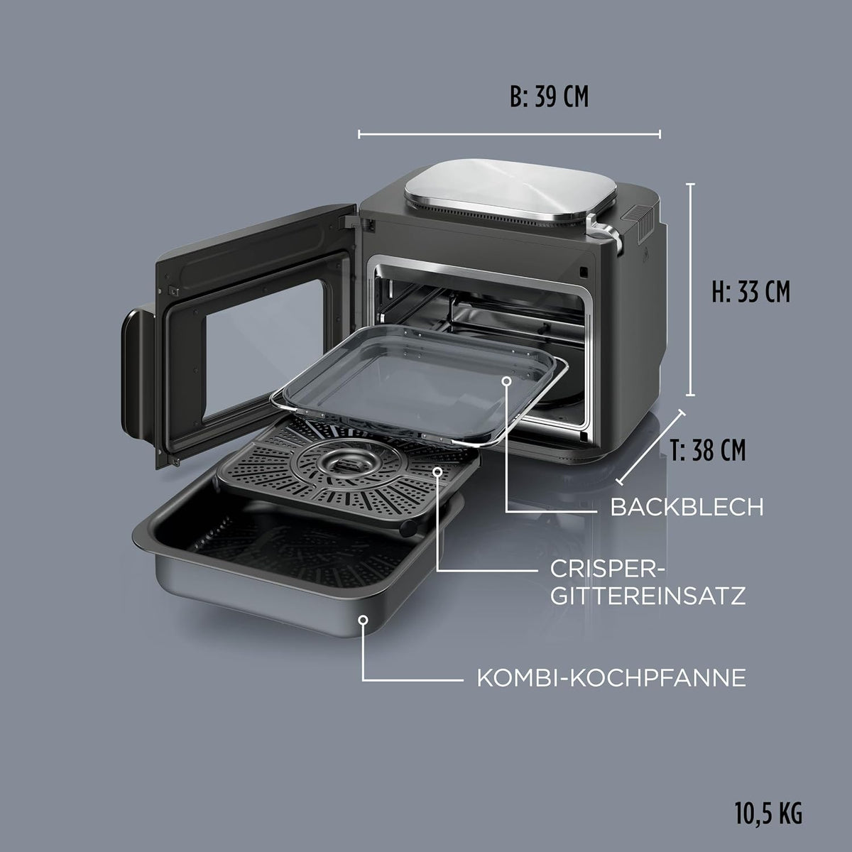 Ninja Combi 12-in-1 Multikocher, Ofen & Heißluftfritteuse SFP700EU, Grau