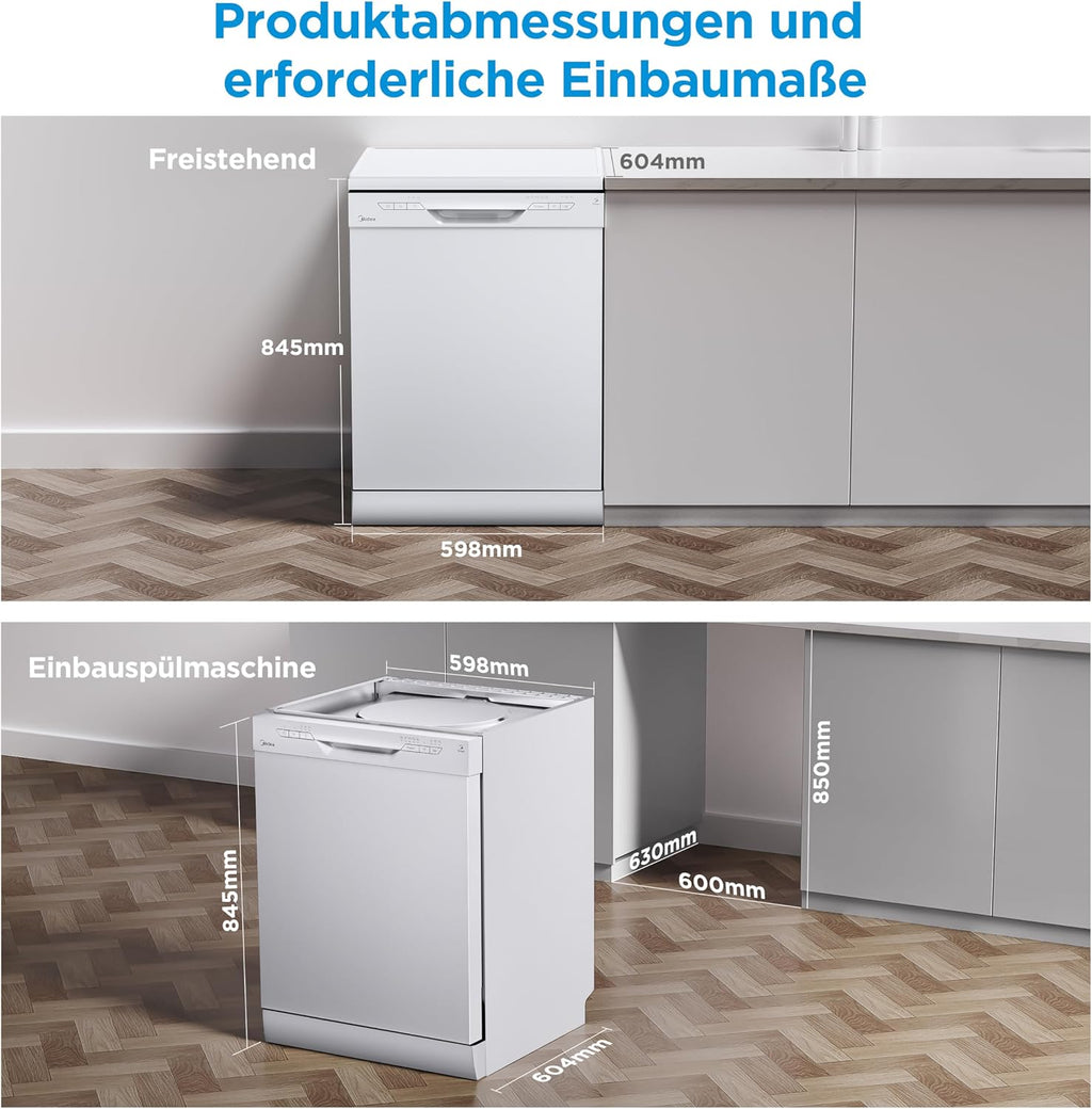 Midea SF 3.60NW PRO Geschirrspüler 60 cm freistehend
