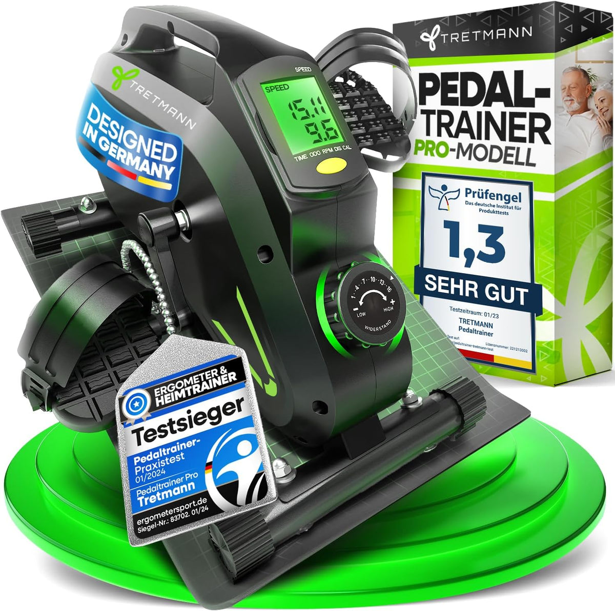 Tretmann Pedaltrainer Pro mit Antirutsch-Set