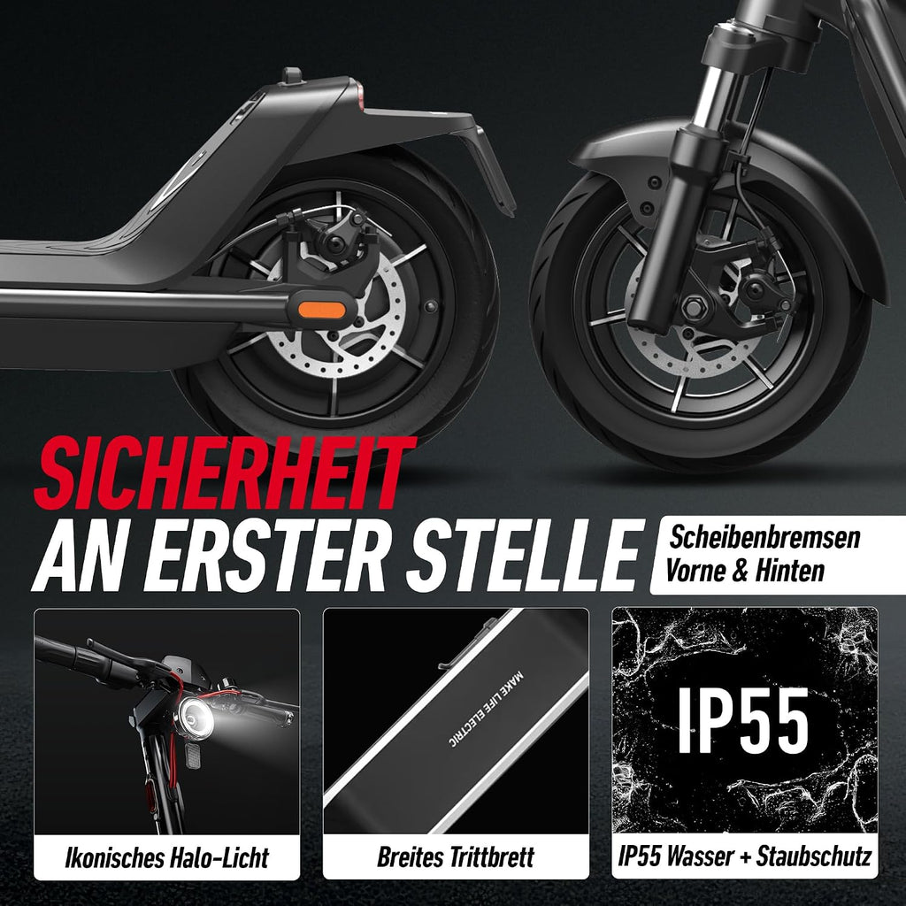 NIU KQi 300P E-Scooter mit Straßenzulassung, bis 50 km Reichweite, 450 W – Bild 4