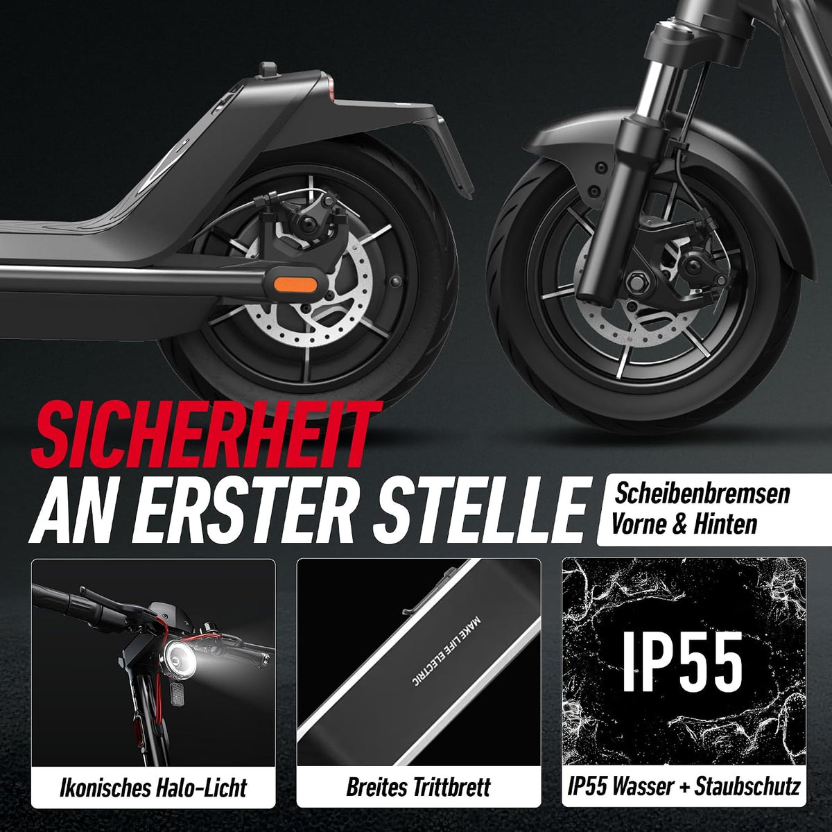 NIU KQi 300P E-Scooter mit Straßenzulassung, bis 50 km Reichweite, 450 W – Bild 4