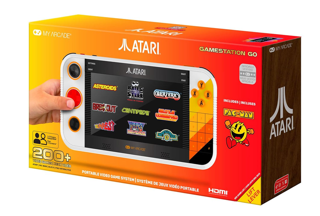 My Arcade Atari Gamestation Go Handheld-Retro-Konsole (7 Zoll, 200+ Spiele)