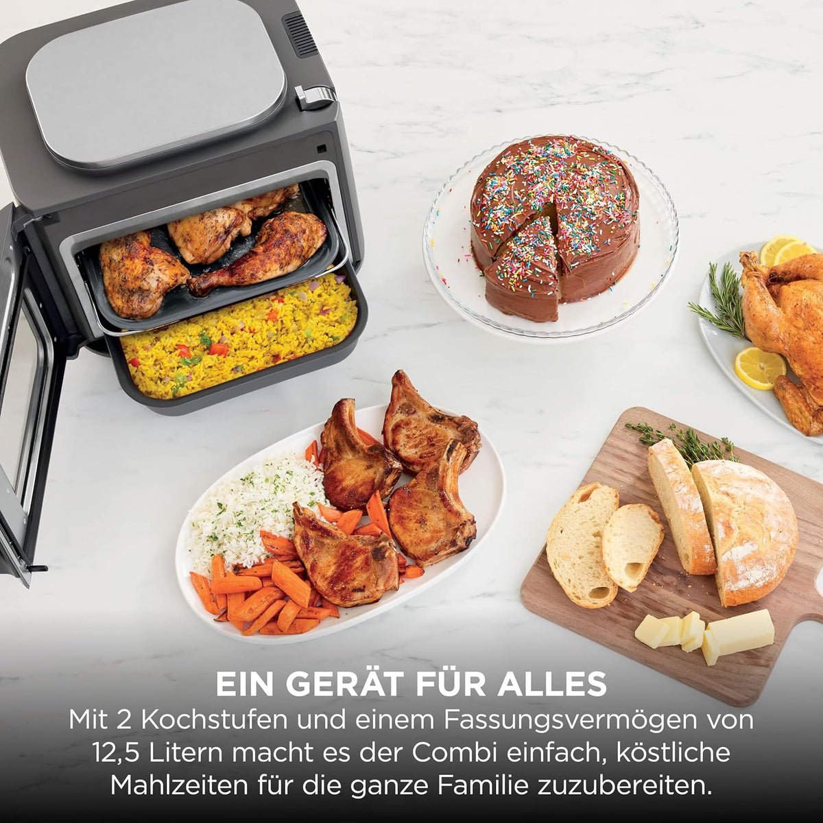 Ninja Combi 12-in-1 Multikocher, Ofen & Heißluftfritteuse SFP700EU, Grau