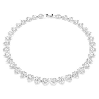 Ariana Grande x Swarovski Halskette Verschiedene Schliffe, Herz, Wei�, Rhodiniert – 5720857_png