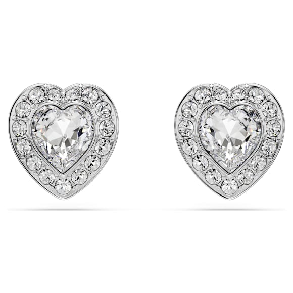 Ariana Grande x Swarovski Ohrstecker, Verschiedene Schliffe, Herz, Weiß, Rhodiniert – 5720859_png
