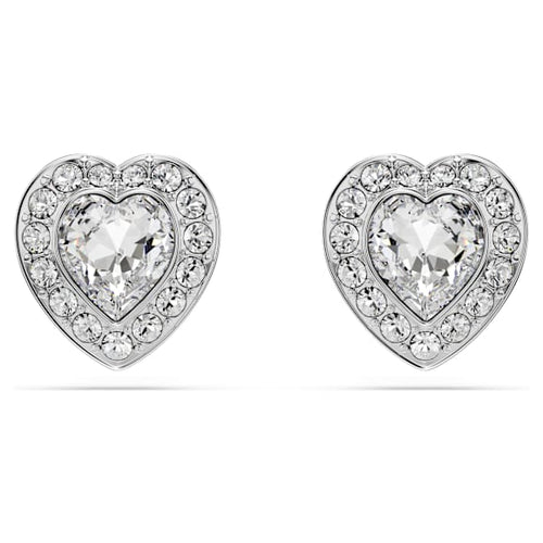 Ariana Grande x Swarovski Ohrstecker, Verschiedene Schliffe, Herz, Weiß, Rhodiniert – 5720859_png