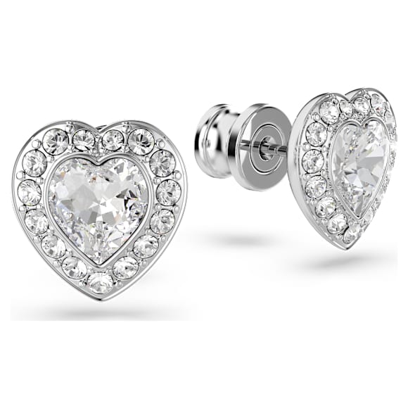 Ariana Grande x Swarovski Ohrstecker, Verschiedene Schliffe, Herz, Weiß, Rhodiniert – 5720859_png_var2