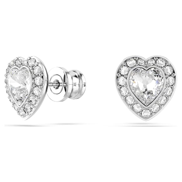 Ariana Grande x Swarovski Ohrstecker, Verschiedene Schliffe, Herz, Weiß, Rhodiniert – 5720859_png_var1