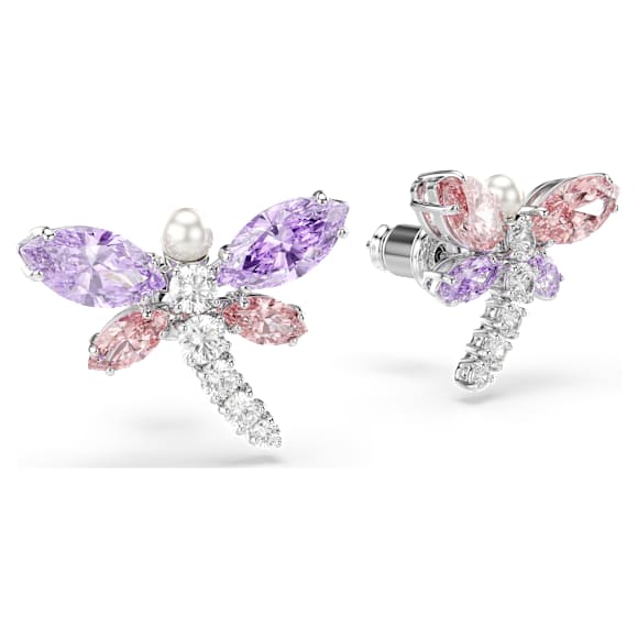 Ariana Grande x Swarovski Ohrstecker, Verschiedene Schliffe, Libelle, Mehrfarbig, Rhodiniert – 5737371_png_var2