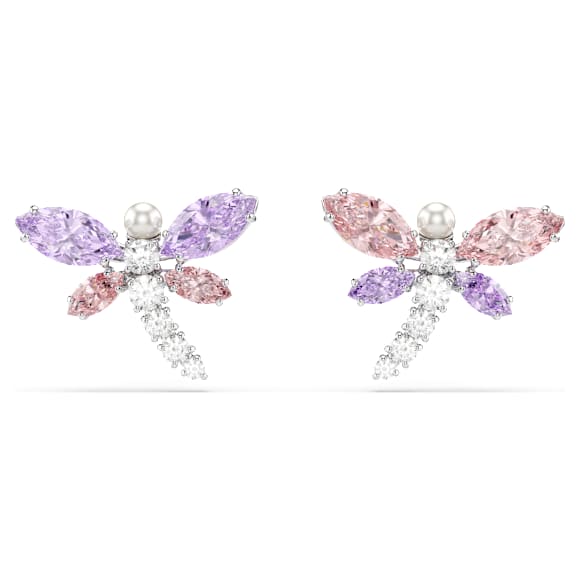 Ariana Grande x Swarovski Ohrstecker, Verschiedene Schliffe, Libelle, Mehrfarbig, Rhodiniert – 5737371_png