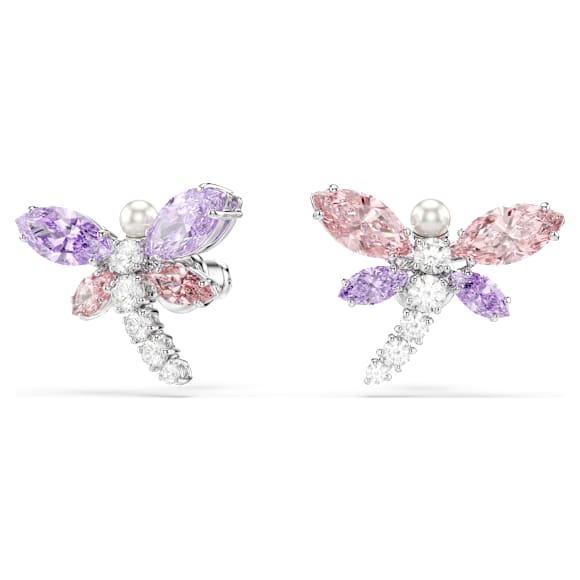 Ariana Grande x Swarovski Ohrstecker, Verschiedene Schliffe, Libelle, Mehrfarbig, Rhodiniert – 5737371_png_var1
