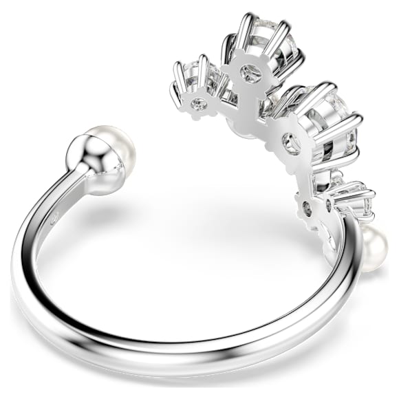 Swarovski Constella Offener Ring Kristallperle, Rundschliffe, Weiß, Rhodiniert – 5705596_png_var3