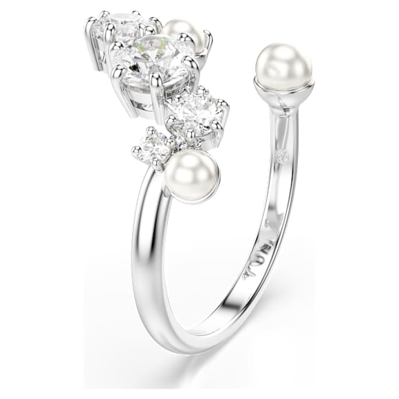 Swarovski Constella Offener Ring Kristallperle, Rundschliffe, Weiß, Rhodiniert – 5705596_png_var1