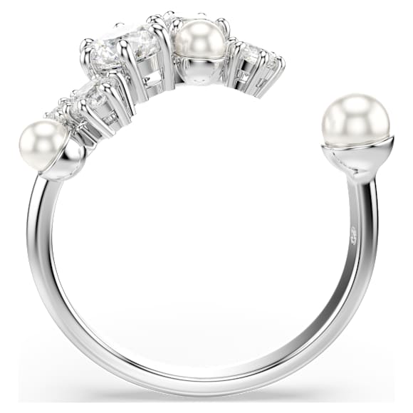 Swarovski Constella Offener Ring Kristallperle, Rundschliffe, Weiß, Rhodiniert – 5705596_png_var2