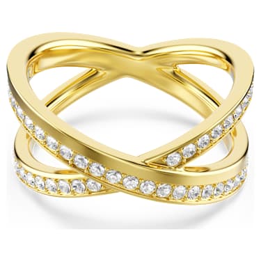Swarovski Delta Bandring Rundschliff, Weiß, 18K goldbeschichtet – 5754383_01