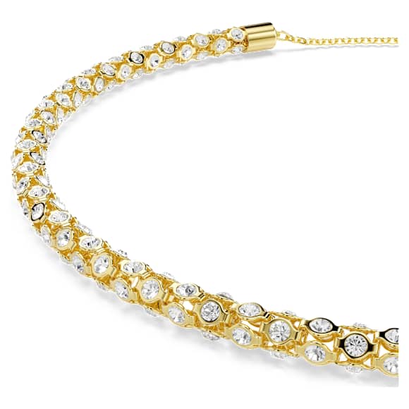 Dextera Halskette Rundschliff, Wei�, 18K Goldbeschichtet – 5750138_png_var1