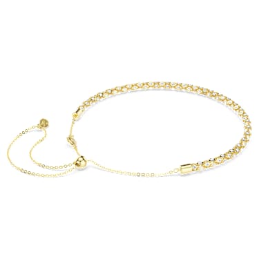 Dextera Halskette Rundschliff, Wei�, 18K Goldbeschichtet – 5750138_png_var3