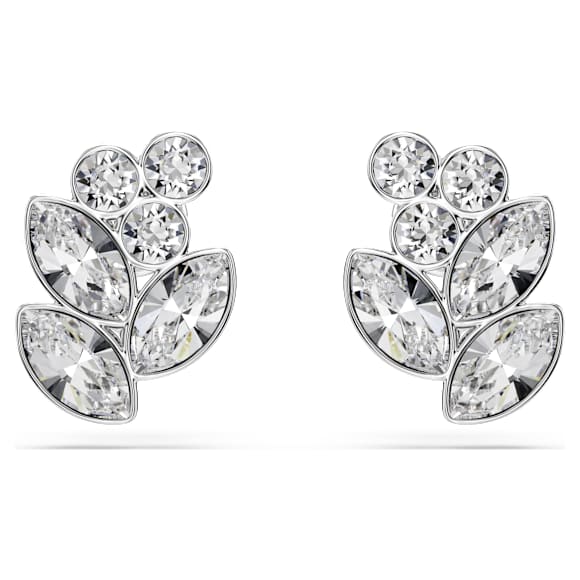 Swarovski Diapason Ohrstecker, Verschiedene Schliffe, Weiß, Rhodiniert – 5754587_png