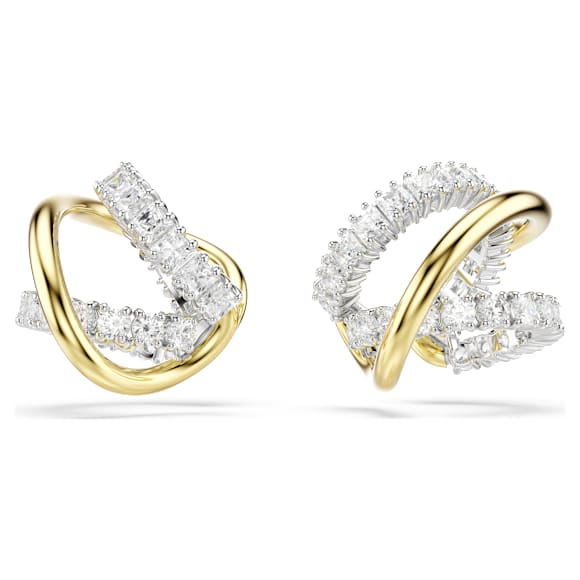 Swarovski Hyperbola Ohrspangen, Verschiedene Schliffe, Weiß, Metallmix – 5742842_png_var3
