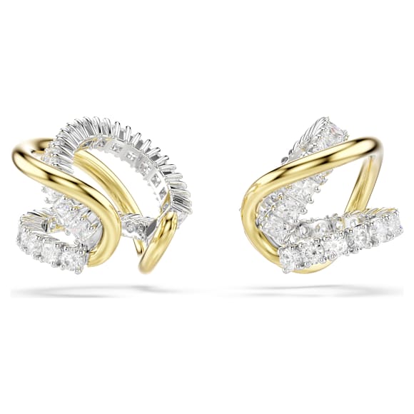Swarovski Hyperbola Ohrspangen, Verschiedene Schliffe, Weiß, Metallmix – 5742842_png