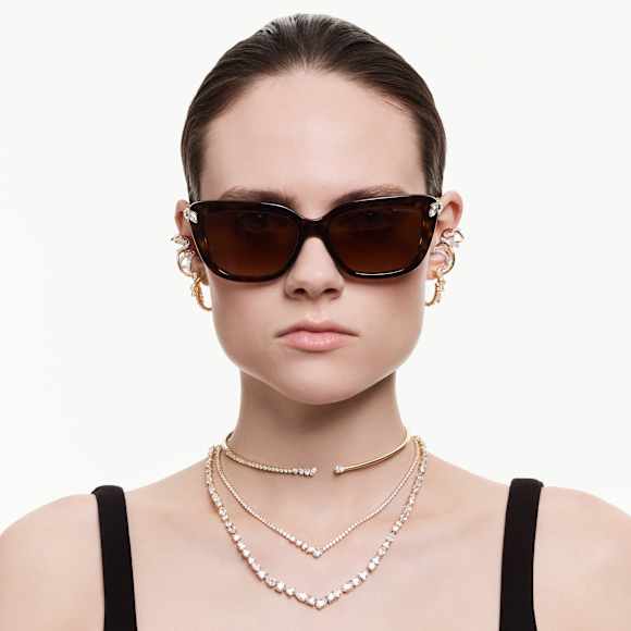 Swarovski Hyperbola Ohrspangen, Verschiedene Schliffe, Weiß, Metallmix – 5742842_ms3