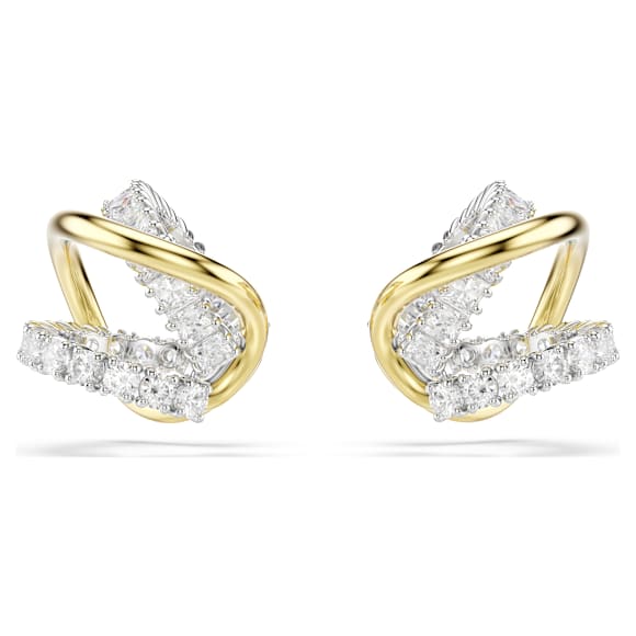 Swarovski Hyperbola Ohrspangen, Verschiedene Schliffe, Weiß, Metallmix – 5742842_png_var1