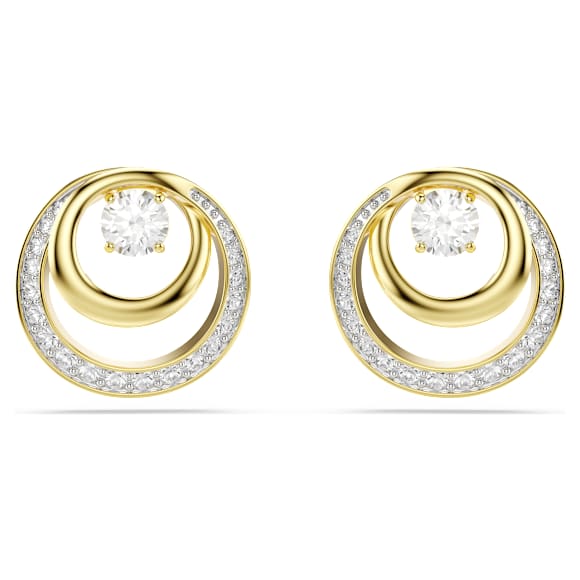 Swarovski Hyperbola Ohrstecker, Rundschliff, Weiß, 18K Goldbeschichtet – 5740407_png
