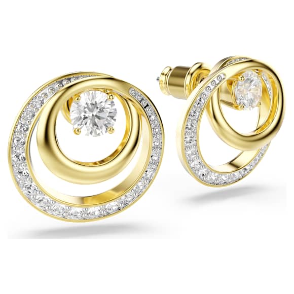 Swarovski Hyperbola Ohrstecker, Rundschliff, Weiß, 18K Goldbeschichtet – 5740407_png_var2