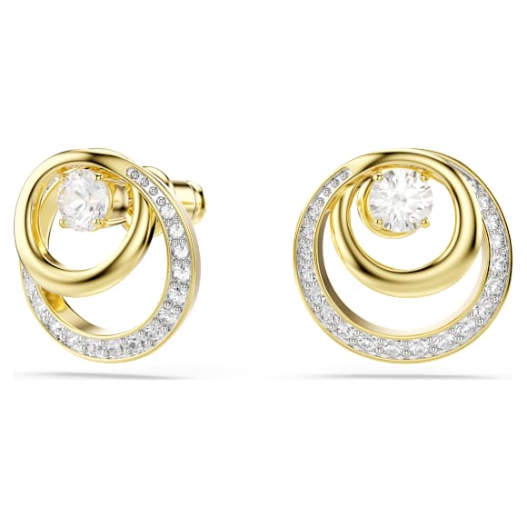 Swarovski Hyperbola Ohrstecker, Rundschliff, Weiß, 18K Goldbeschichtet – 5740407_png_var1