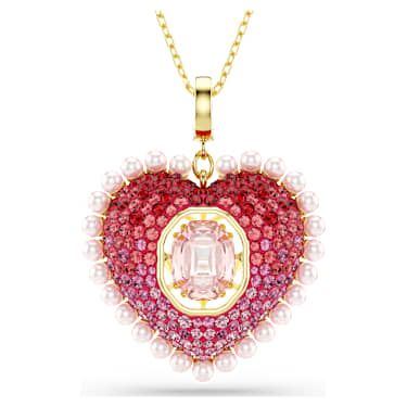 Idyllia Anh�nger Verschiedene Schliffe, Herz, Rosa, 18K Goldbeschichtet – 5742958_png