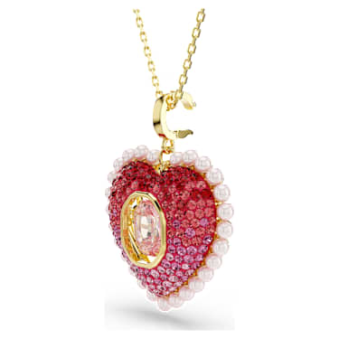 Idyllia Anh�nger Verschiedene Schliffe, Herz, Rosa, 18K Goldbeschichtet – 5742958_png_var3