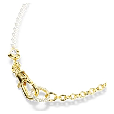 Idyllia Halskette Kristallperle, Wei�, 18K Goldbeschichtet – 5742961_png_var3